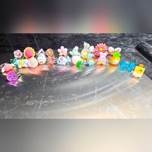 24Little Girl Jewel Rings , Girl Princess Pretend Play and Dress Up adjustable